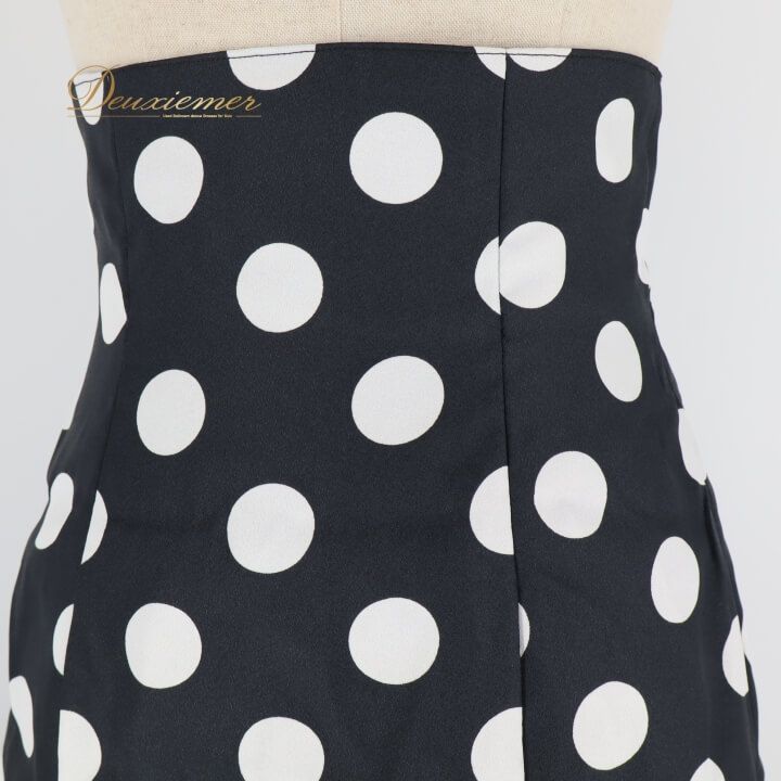 フラメンコ 衣装 ファルダ スカート 水玉 ドット 黒 白 ボランテ