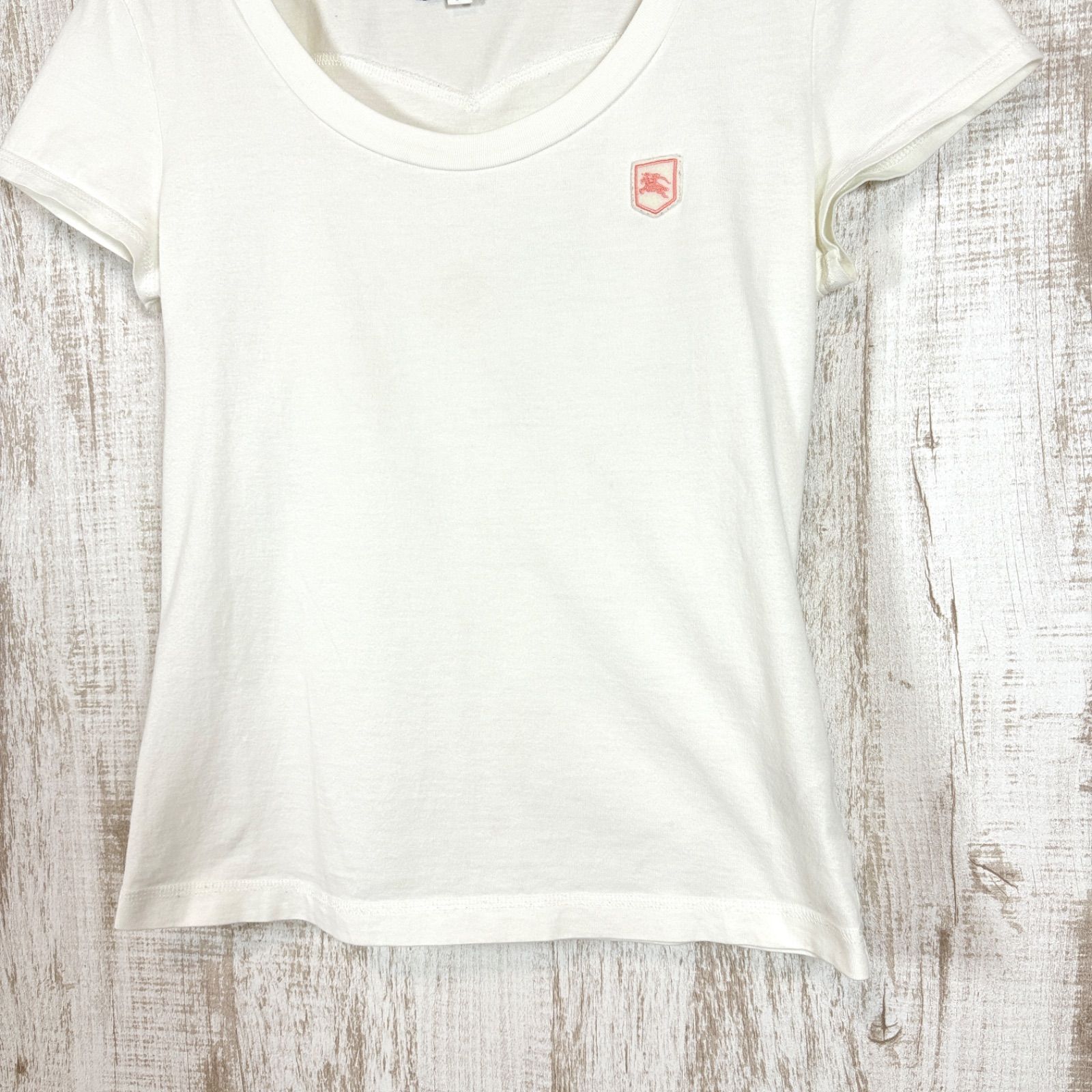 美品 バーバリー ブルーレーベル Tシャツ カットソー 半袖シャツ ホース刺繍 BURBERRY BLUE LABEL バーバリーブルーレーベル ホースロゴ刺繍 ノバ