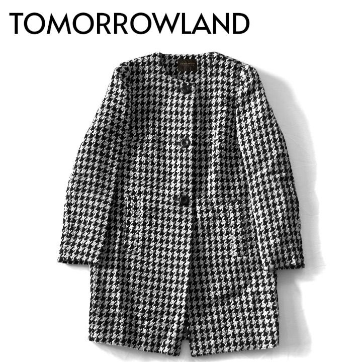 TOMORROWLAND ウール コート ブラック 38 カシミヤ混TOMORROWLAND