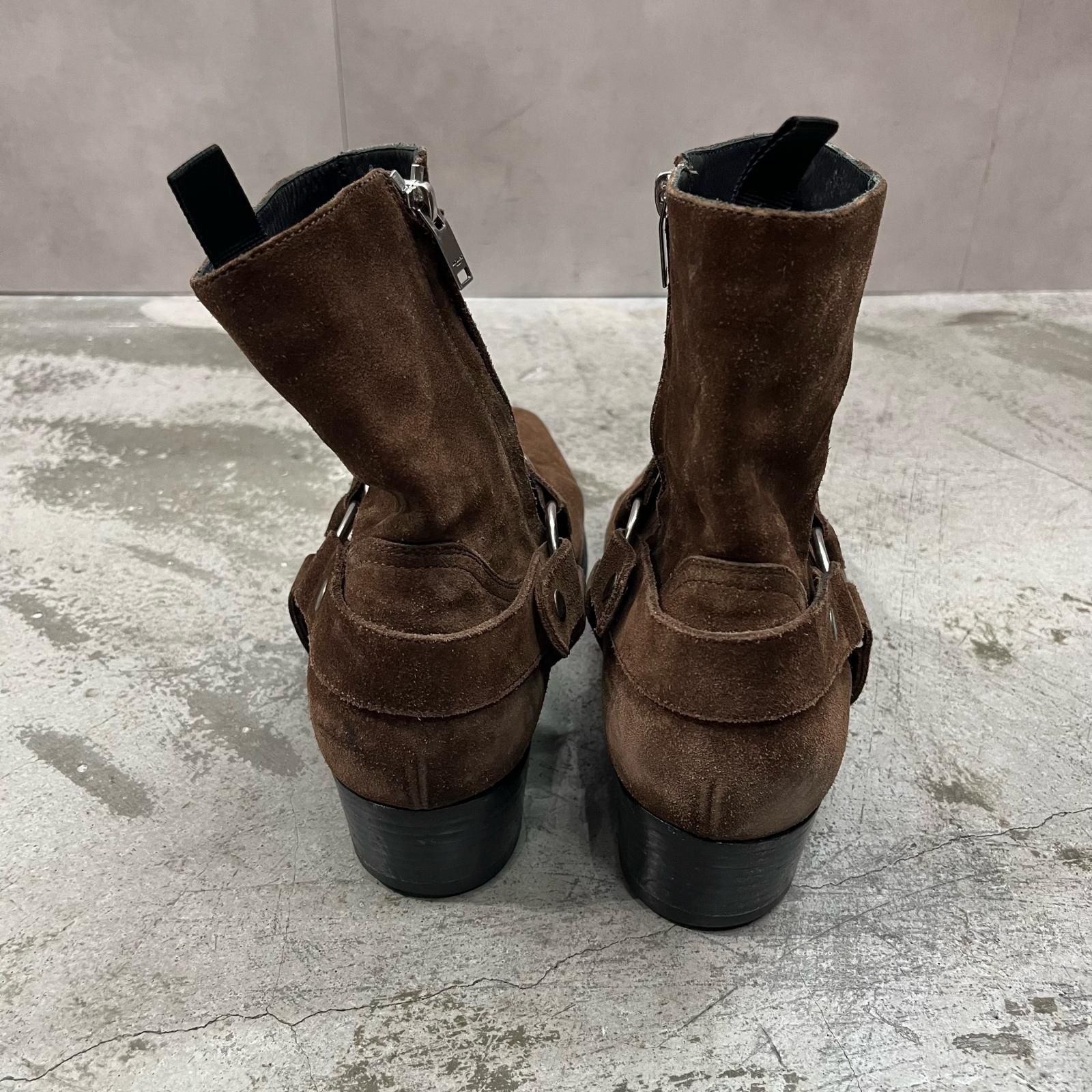 サンローランパリ　クラシックワイアット　ハーネスリングブーツ　スエード　42 9024h300029-1.jpg