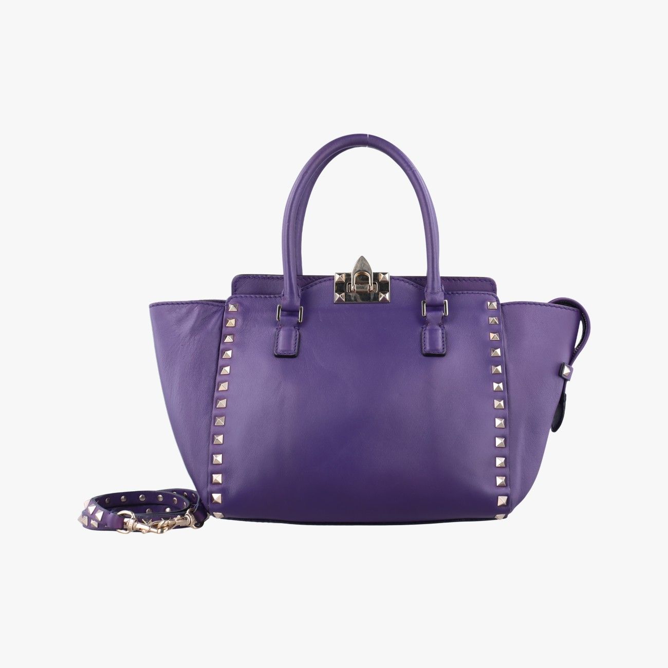 ヴァレンティノValentinoロックスタッズ パープル レザー BGJ540BOL1