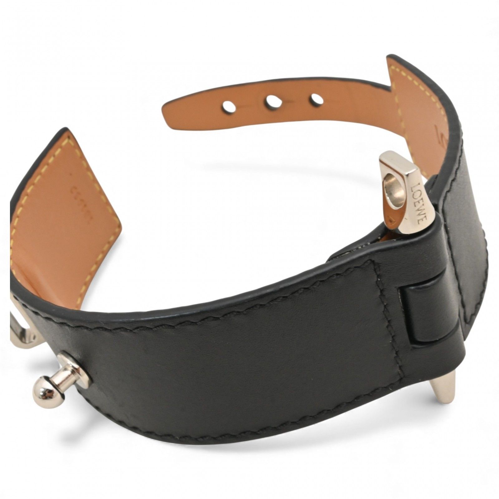 ロエベ　レザー　南京錠　ブレスレット　新品未使用　レア ロエベ レザー 南京錠 ブレスレット 新品未使用 レア