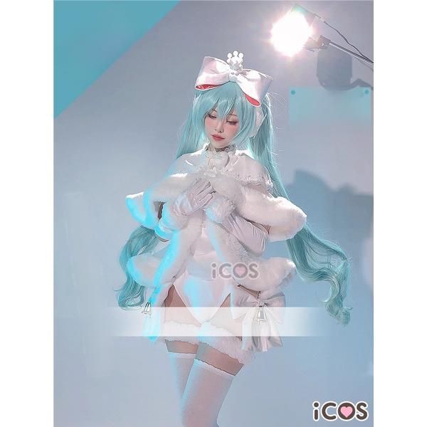 ICOS 初音ミク 純白 糖果ケーキ 雪のフラッフィー コスプレ 女性用 meilu 51204