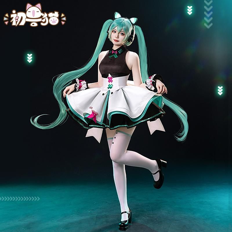 初獣猫 初ノ音 初音ミク コスプレ衣装 アライグマ ウィッグ付き meilu 51209