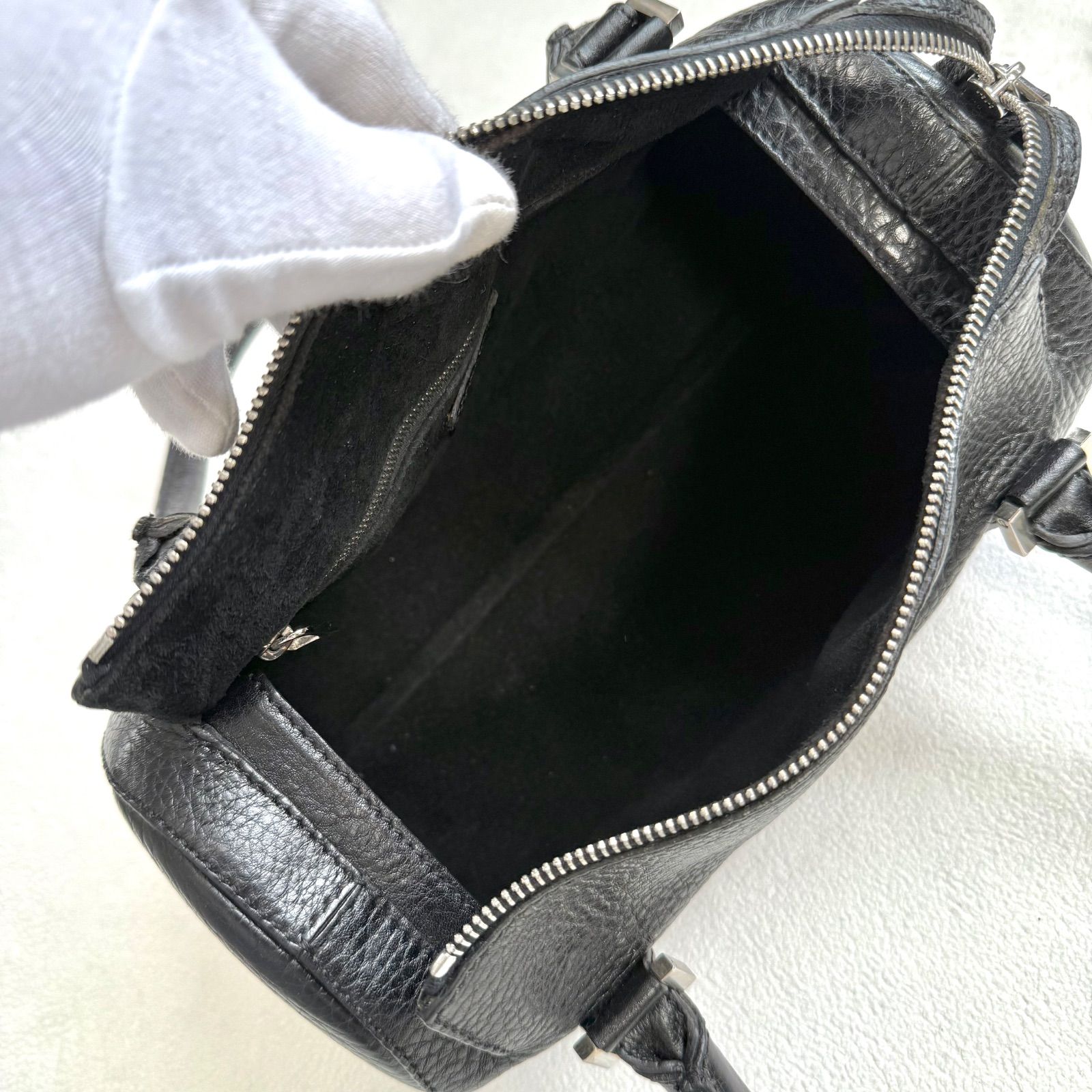 極美品✨ヒロフ ロングハンドル シボレザー 無地 ショルダー トート 