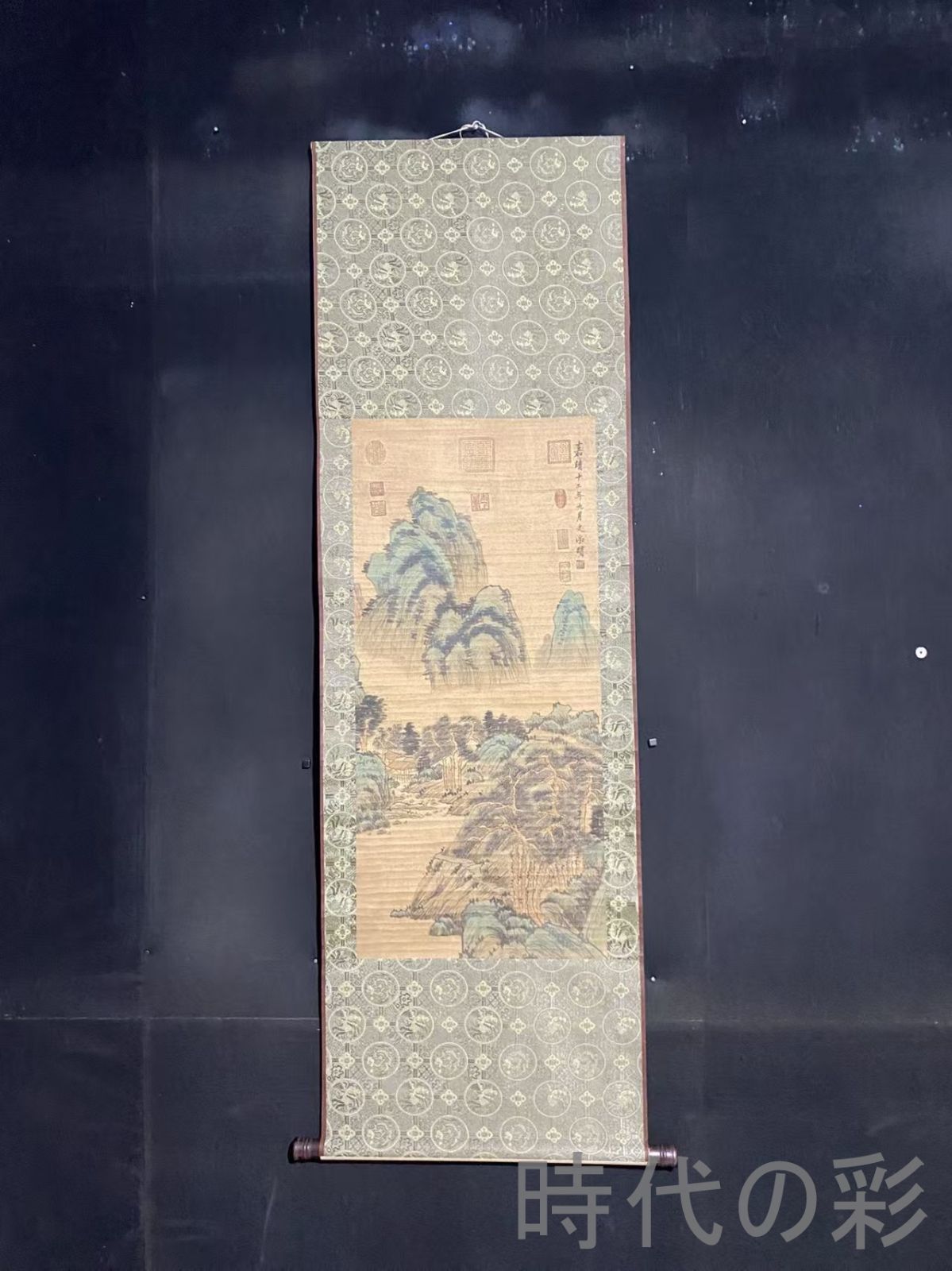 中国古美術・明代・文徴明款・山水画・宣紙画・三尺中堂画・水墨画