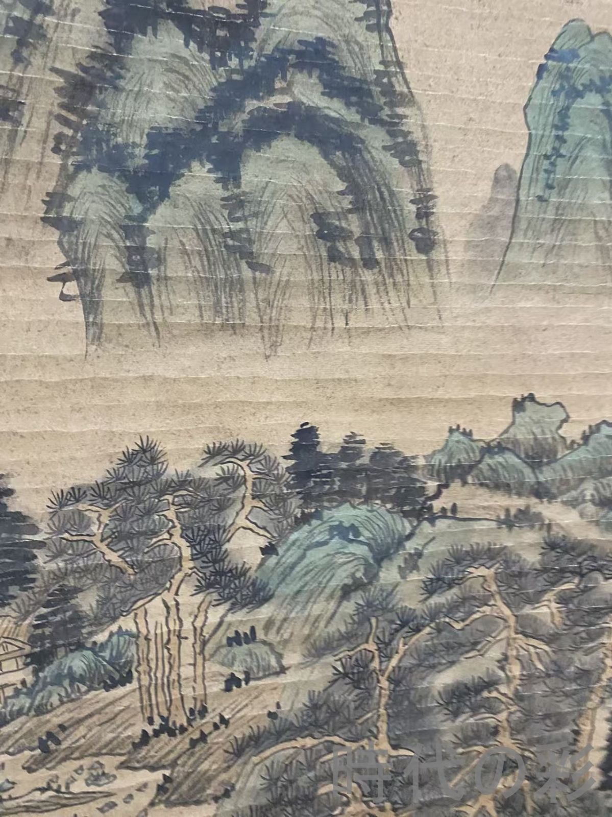 中国古美術 清時代 郎世寧作款 福慶如意図 横幅 宣紙 手描き 掛け軸