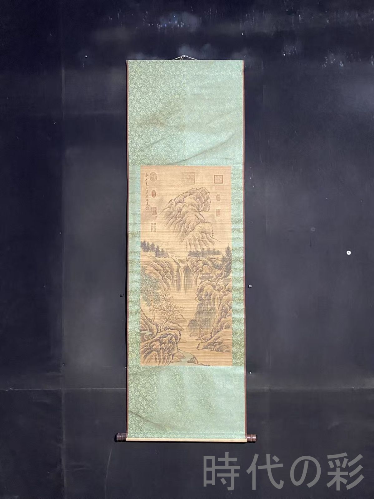 中国古美術・唐代・李昭道款・山水画・宣紙画・三尺中堂画・水墨画