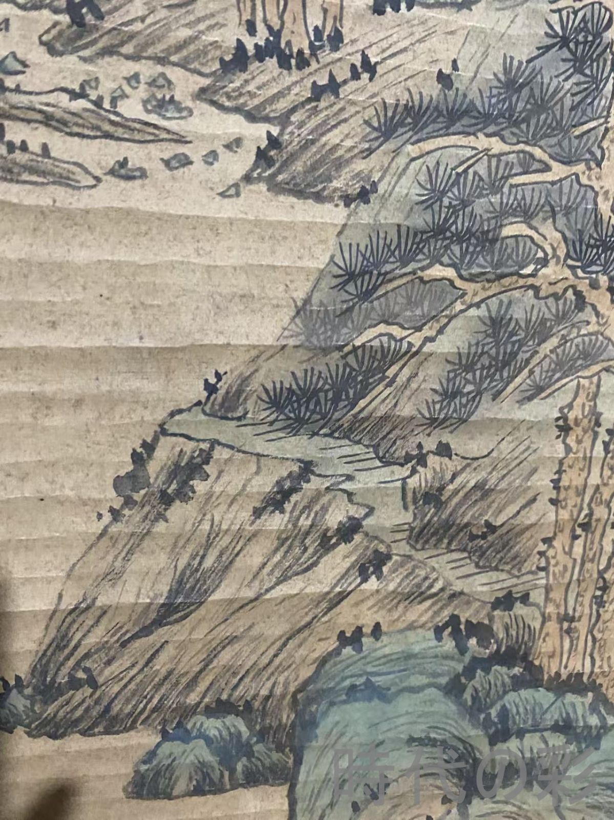 中国古美術・明代・文徴明款・山水画・宣紙画・三尺中堂画・水墨画