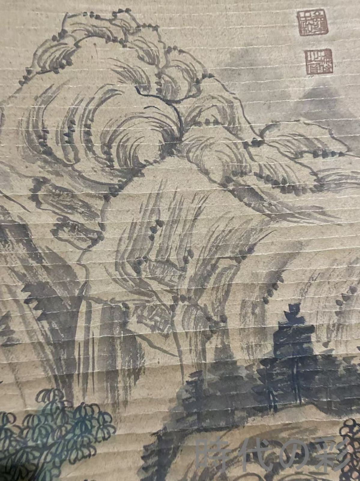 中国古美術・宋代・馬遠款・山水画・宣紙画・三尺中堂画・水墨画・肉筆