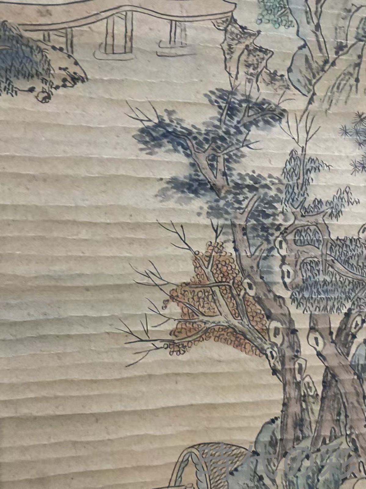 中国古美術・明代・唐寅款・山水画・宣紙画・三尺中堂画・水墨画・肉筆