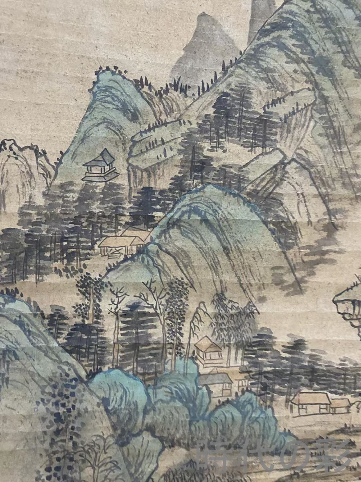 中国古美術・唐代・王維款・山水画・宣紙画・三尺中堂画・水墨画・肉筆
