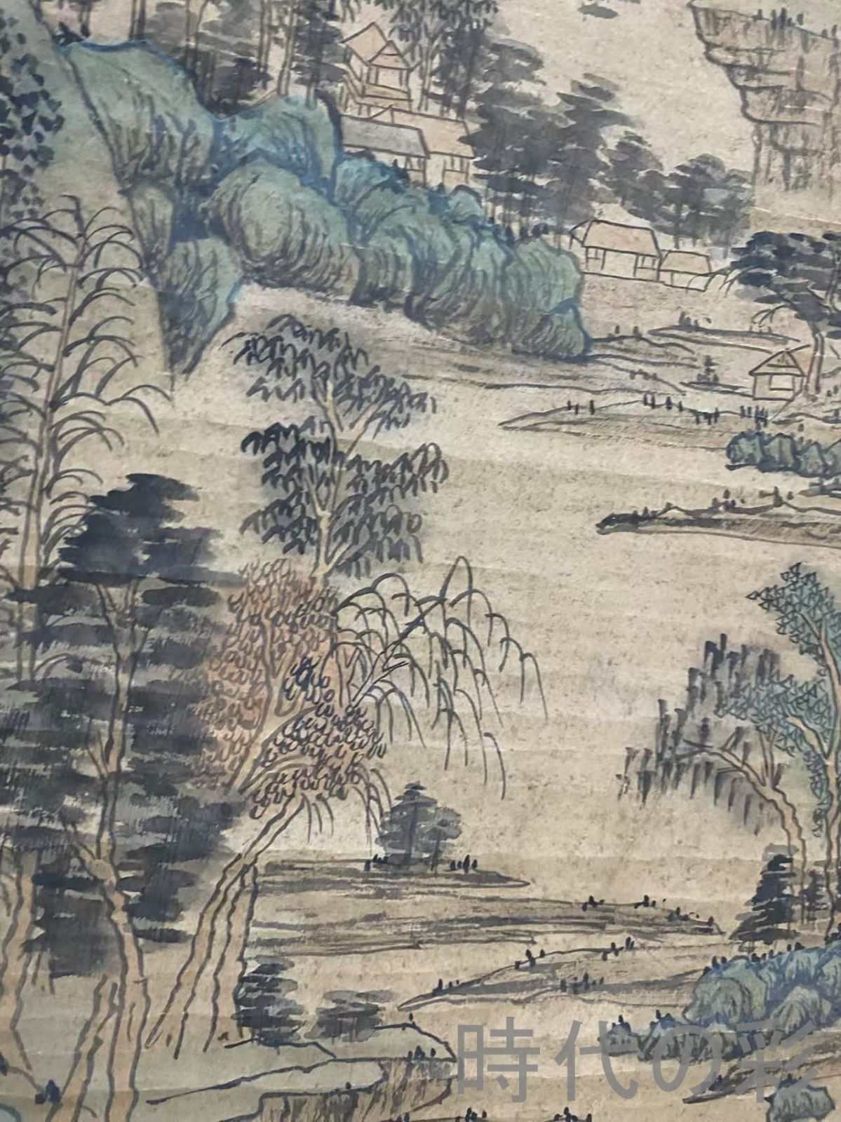 中国古美術・唐代・王維款・山水画・宣紙画・三尺中堂画・水墨画・肉筆