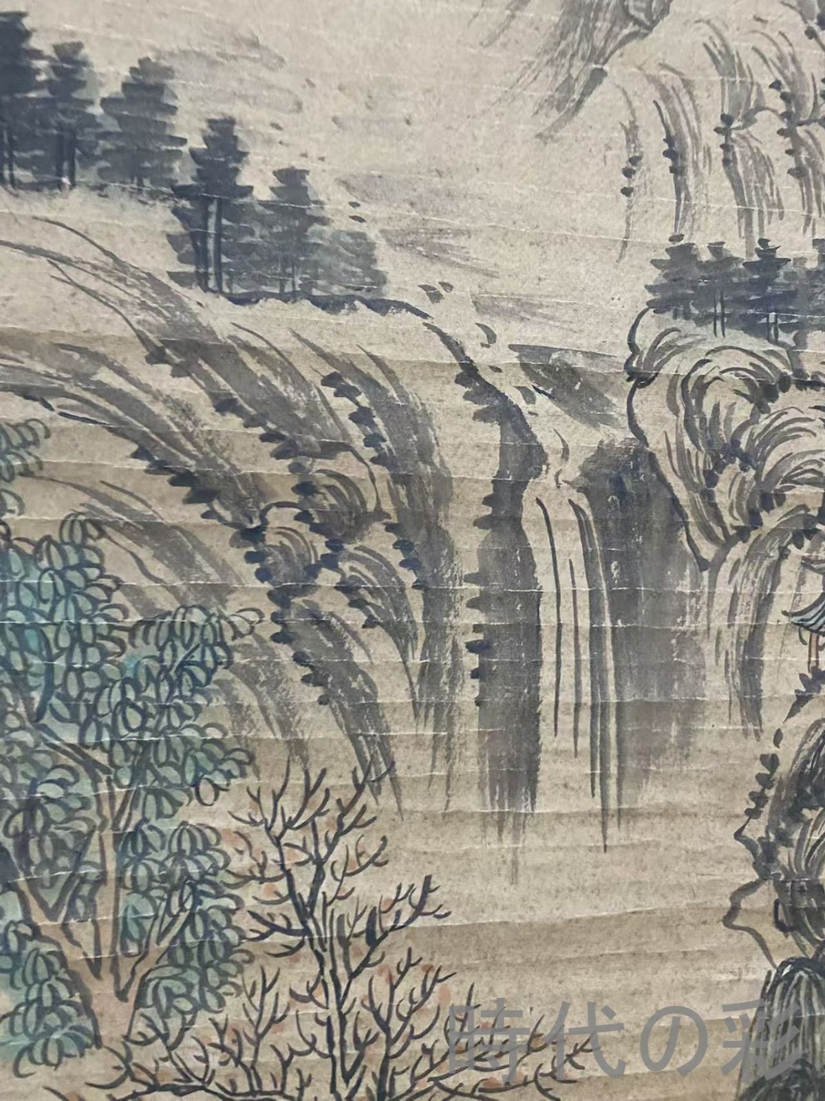 中国古美術・唐代・李昭道款・山水画・宣紙画・三尺中堂画・水墨画