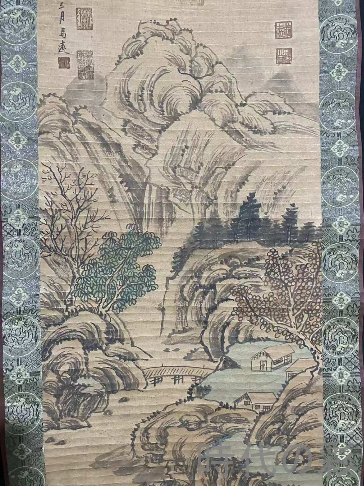 中国古美術・宋代・馬遠款・山水画・宣紙画・三尺中堂画・水墨画・肉筆