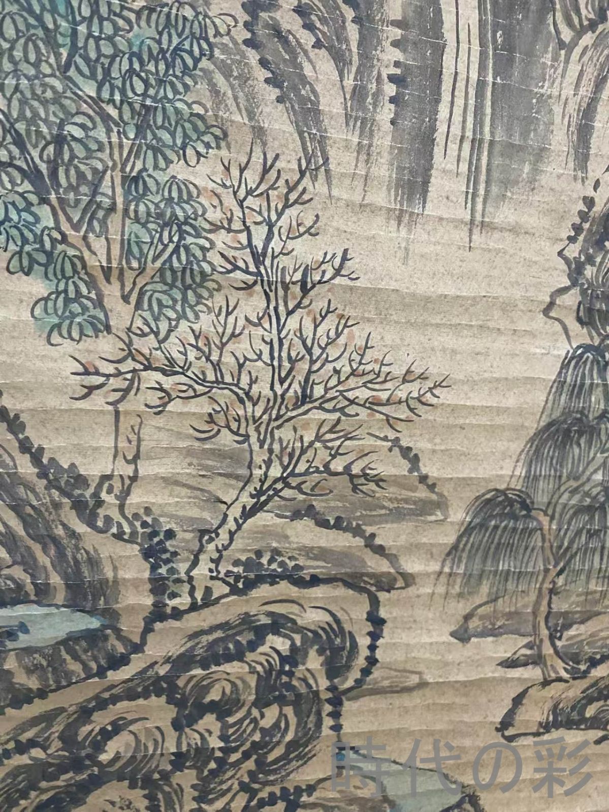 中国古美術・唐代・李昭道款・山水画・宣紙画・三尺中堂画・水墨画