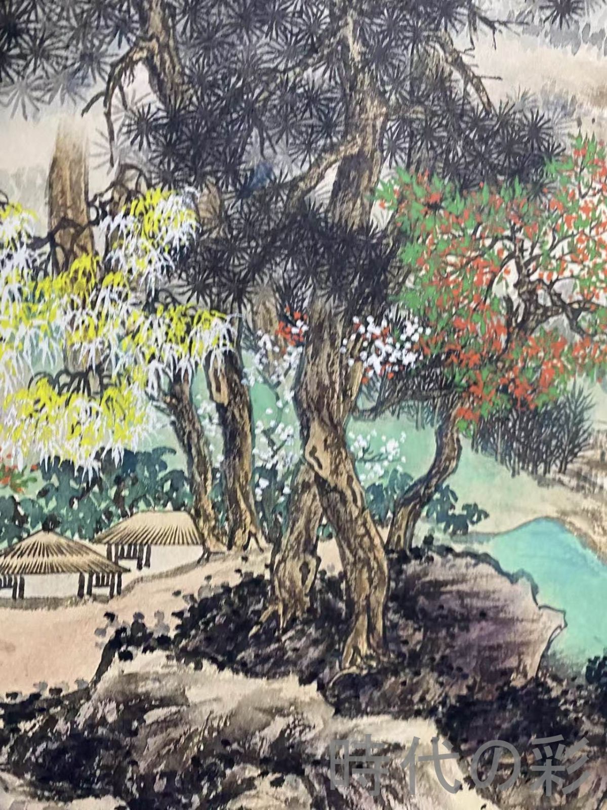 中国古美術・近代・呉湖帆款・山水画・宣紙画・中堂画・水墨画・肉筆