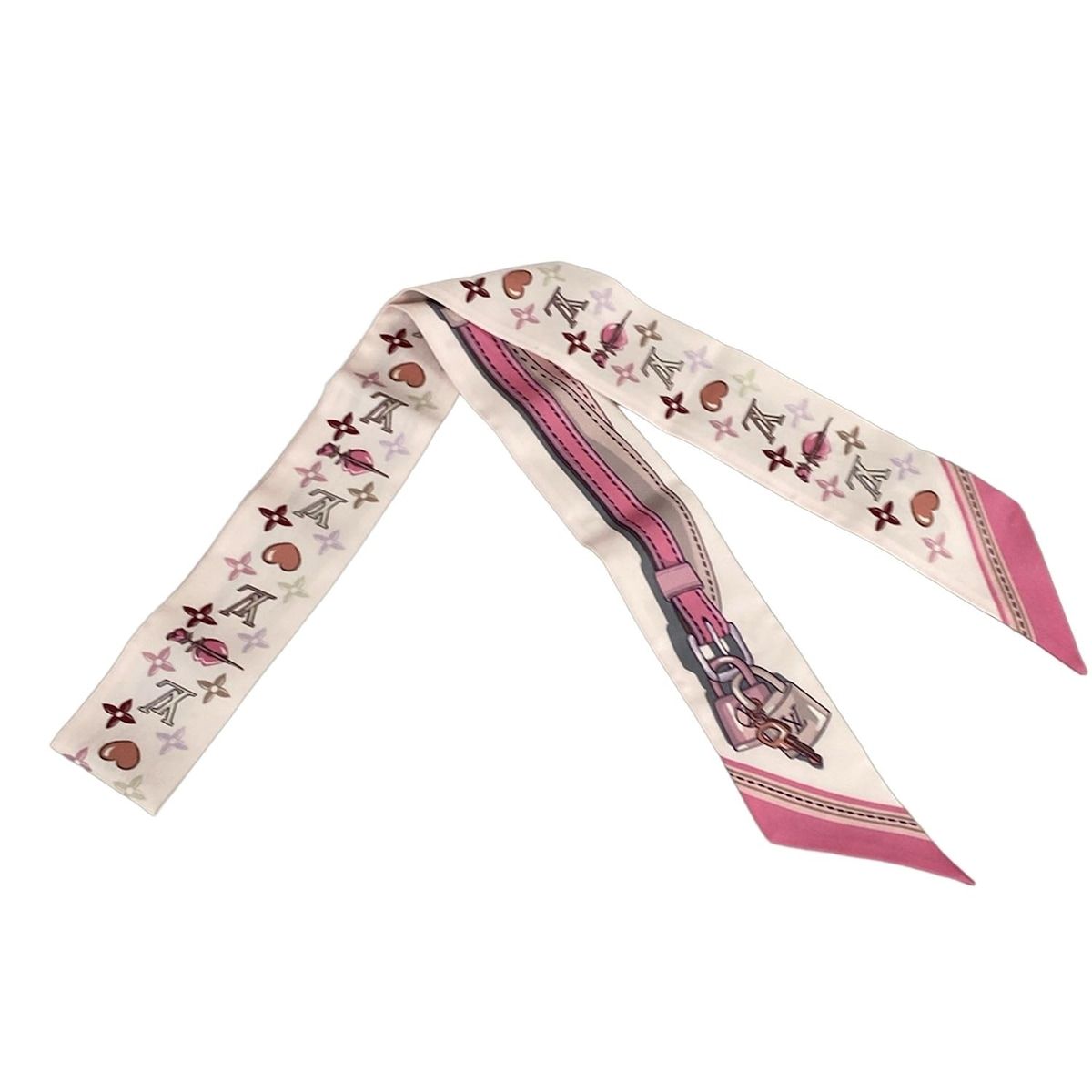 LOUIS VUITTON バンドーBB ビジュエルド リボンスカーフ ピンク 楽天市場】ルイヴィトン バンドーBBビジュエルド・ツイリー リボン