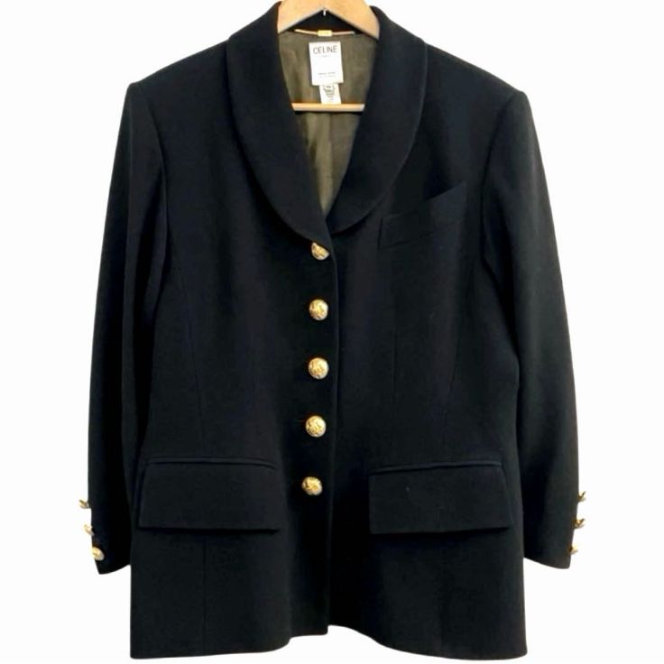 CELINE セリーヌ　ビンテージ　チェーン　テーラードジャケット 金ボタン ヴィンテージ フランス製 CELINE セリーヌ 金釦 テーラードジャケット