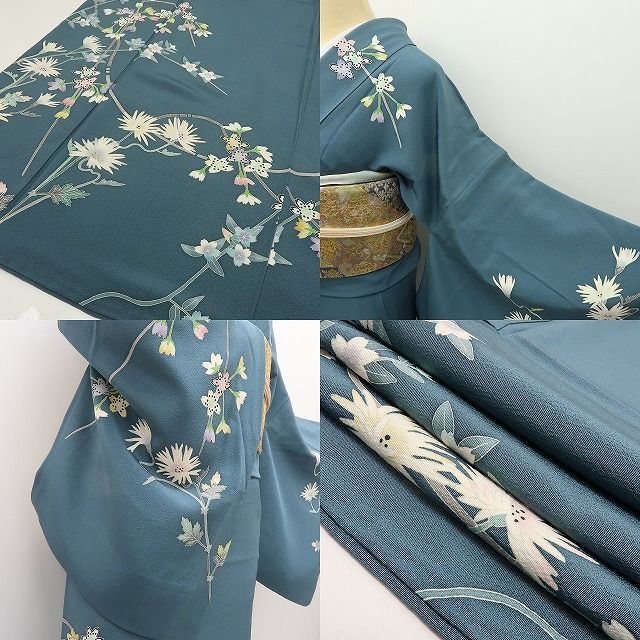 六花-RIKKA- 美品 正絹 作家物落款 手描き友禅 桜 菊 訪問着 手縫い