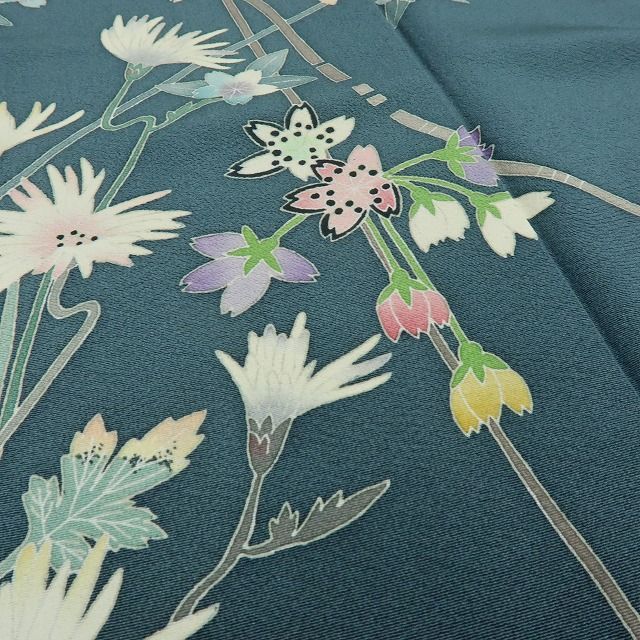 新品 手描き友禅 落款 着物 正絹 仕付糸付 トールサイズ 桜 訪問着 5098 新品 手描き友禅 落款 着物 正絹 仕付糸付 トールサイズ 桜 訪問着 5098