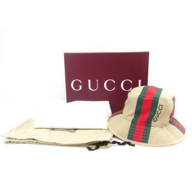 GUCCI グッチ キャンバス ロゴ シェリーライン バケットハット 788561