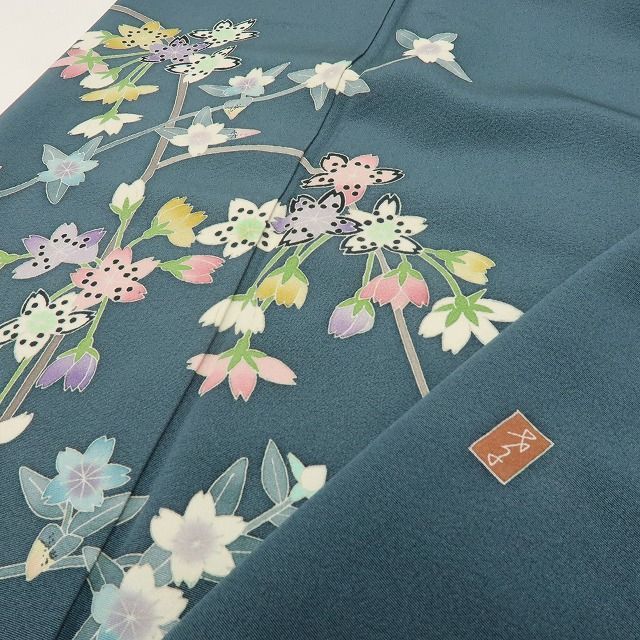 六花-RIKKA- 美品 正絹 作家物落款 手描き友禅 桜 菊 訪問着 手縫い