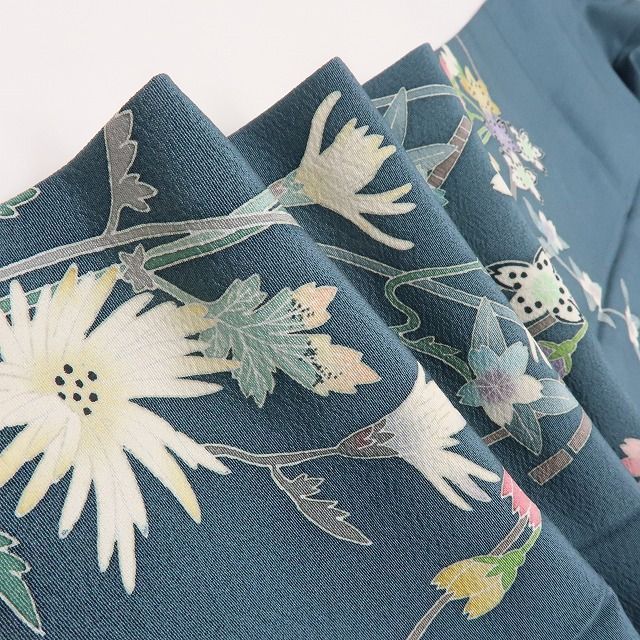六花-RIKKA- 美品 正絹 作家物落款 手描き友禅 桜 菊 訪問着 手縫い