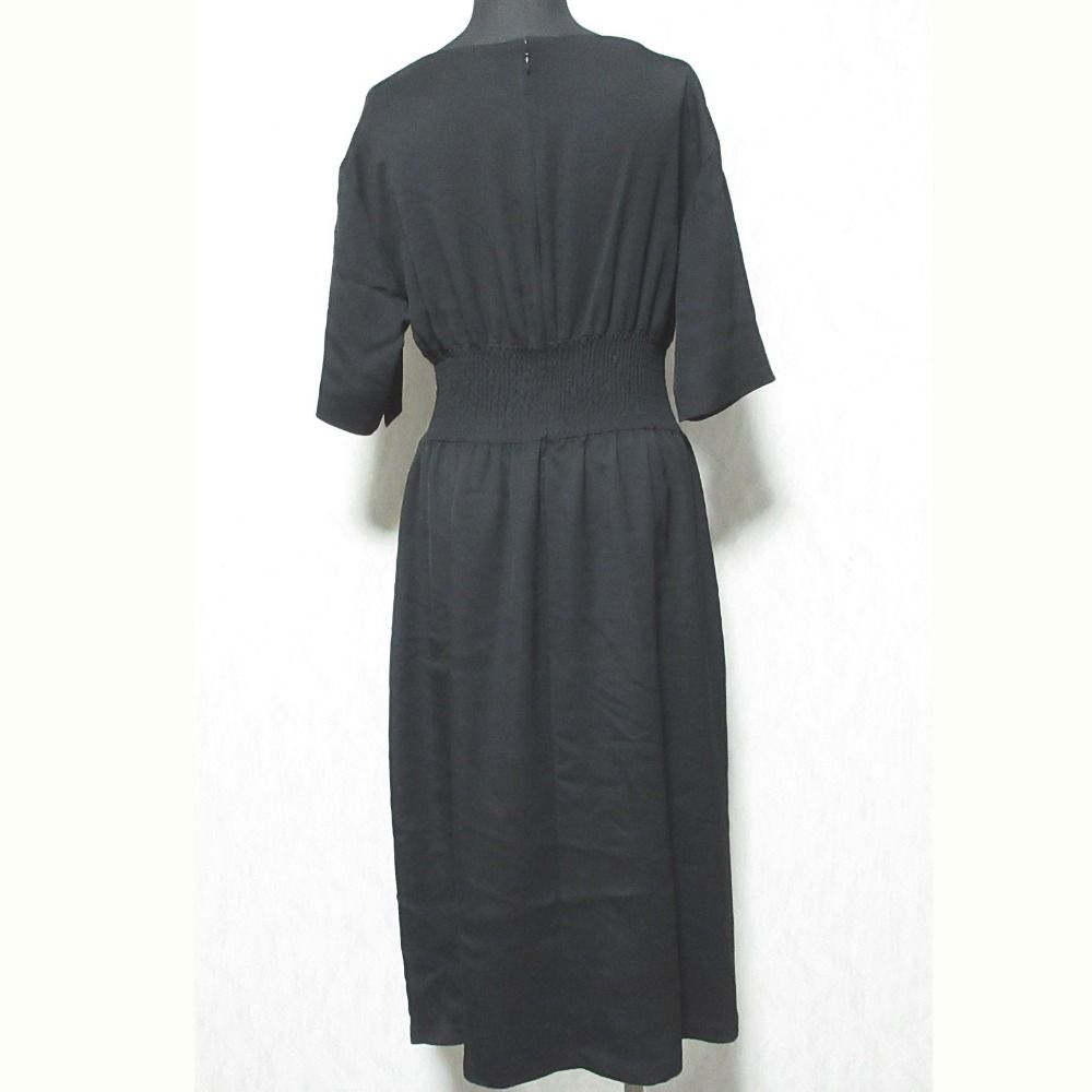 美品 ebure エブール ブラウジング ハーフスリーブ ロングワンピース