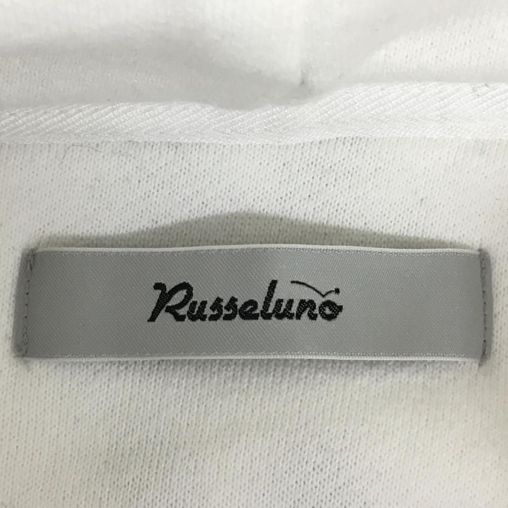 RUSSELUNO ゴルフ　トレーナー 超美品】ラッセルノ フード付トレーナー 白×黒 ルチャ 裏起毛