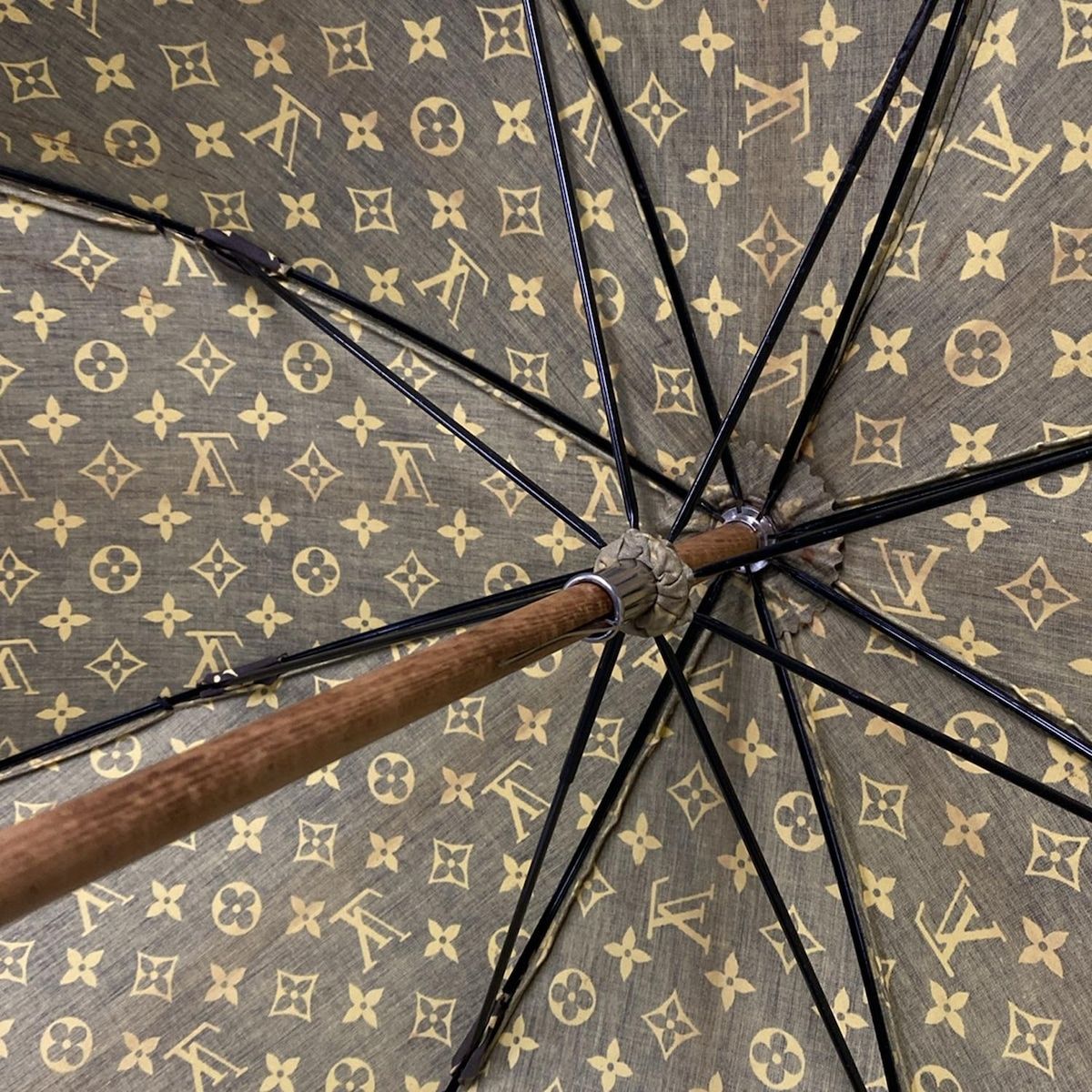 LOUIS VUITTON(ルイヴィトン) 傘美品 - ダークブラウン×イエロー