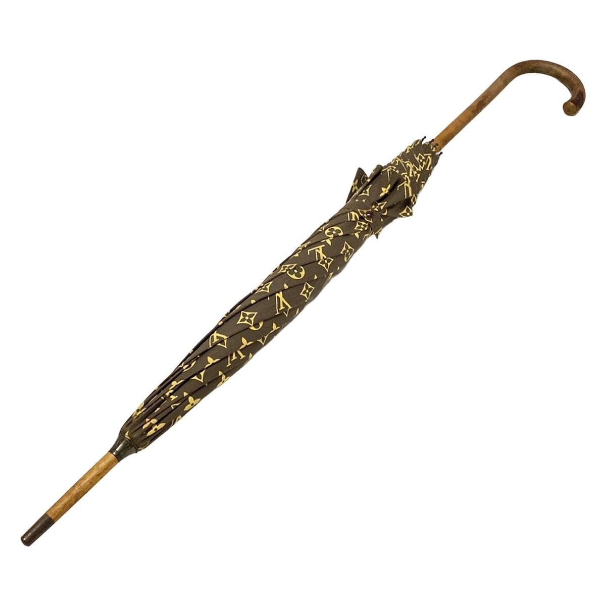 LOUIS VUITTON(ルイヴィトン) 傘美品 - ダークブラウン×イエロー