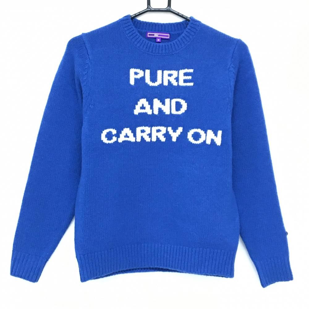 【美品】BEAMS GOLF アーガイルセーター ニット ブルー Lサイズ BEAMS GOLF（ビームス ゴルフ）PURPLE LABEL / ハーフジップ