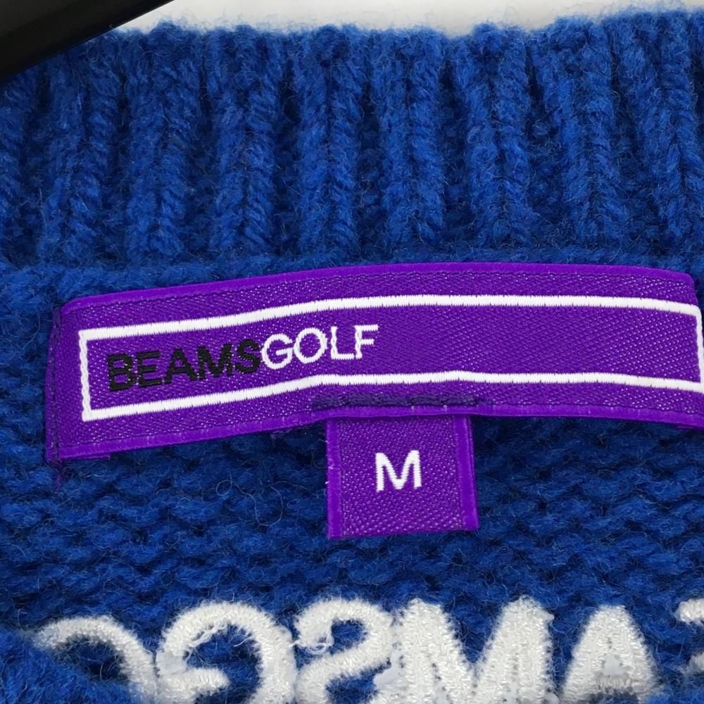 【美品】ビームスゴルフ BEAMS GOLF ニット セーター ネイビー系 M BEAMS GOLFセーター M ネイビー ゴルフ 当店ポイント5倍！スーパー