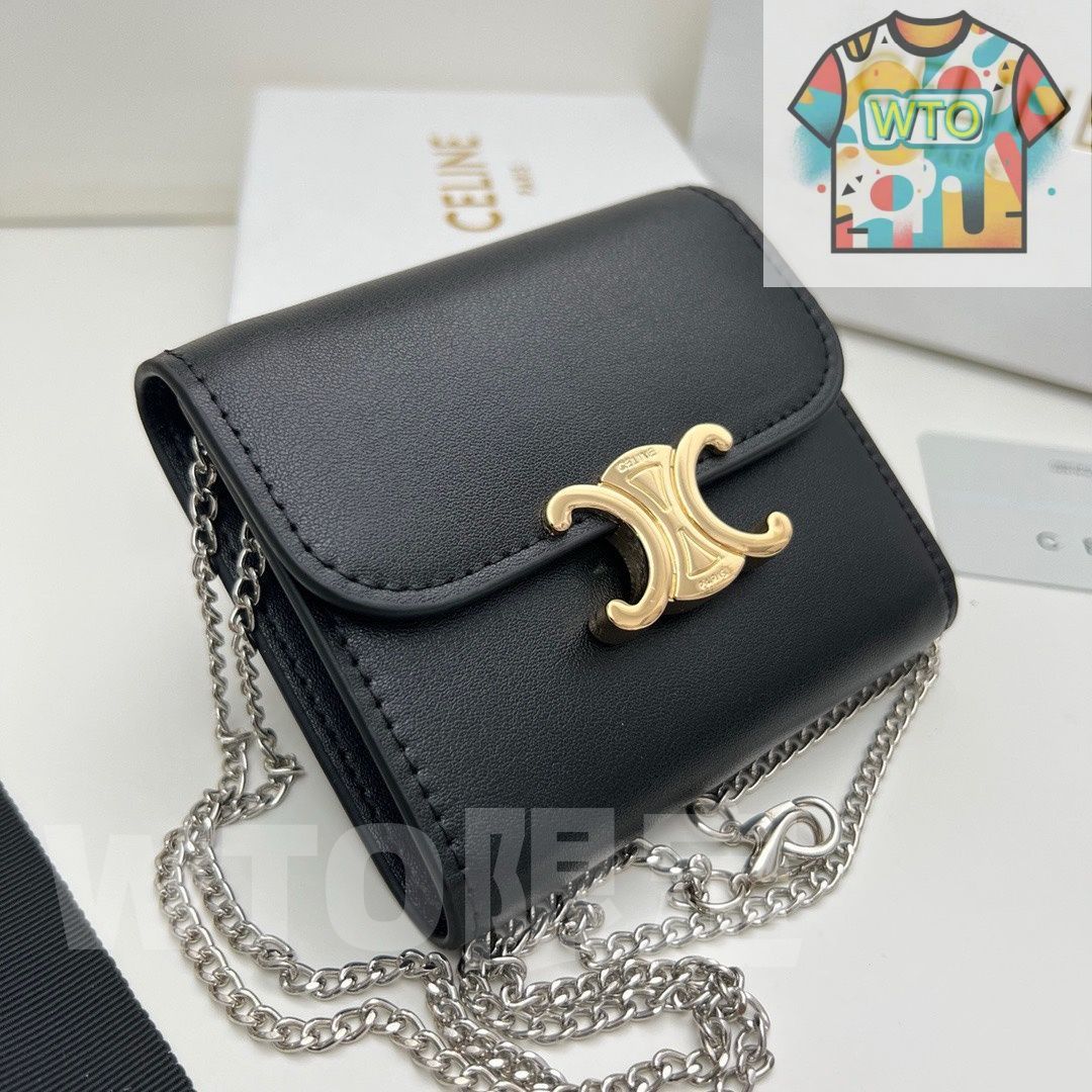 本日限定】?Celine トリオンフ チェーンウォレット 10783 ? 高級本革