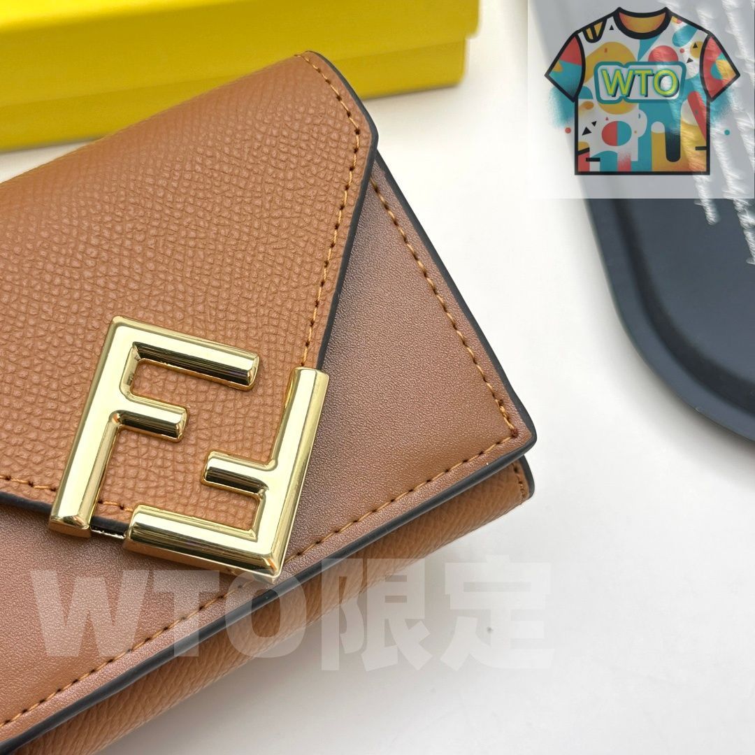 今日特価】Fendi 8352 ミニウォレット, ブラック/ダークブラウン