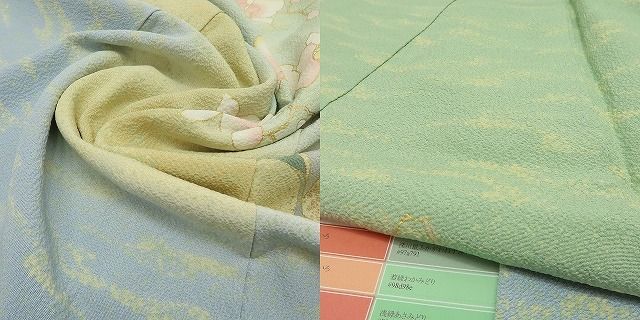 絽刺繍入訪問着⭐️豪華絢爛綺麗トールサイズ身丈165cm正絹単衣広襟ゆとりサイズ 絽刺繍入訪問着⭐️豪華絢爛綺麗トールサイズ身丈165cm正絹単衣