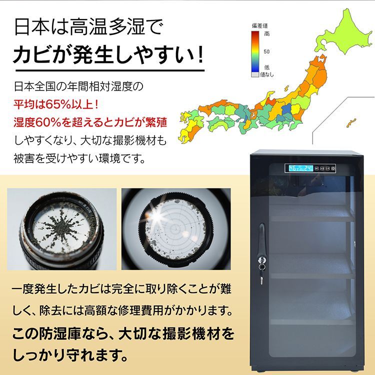 カメラ防湿庫『中型』 防湿庫 デジタル カメラ レンズ 一眼レフ 保管 85L 中型 大型 大容量