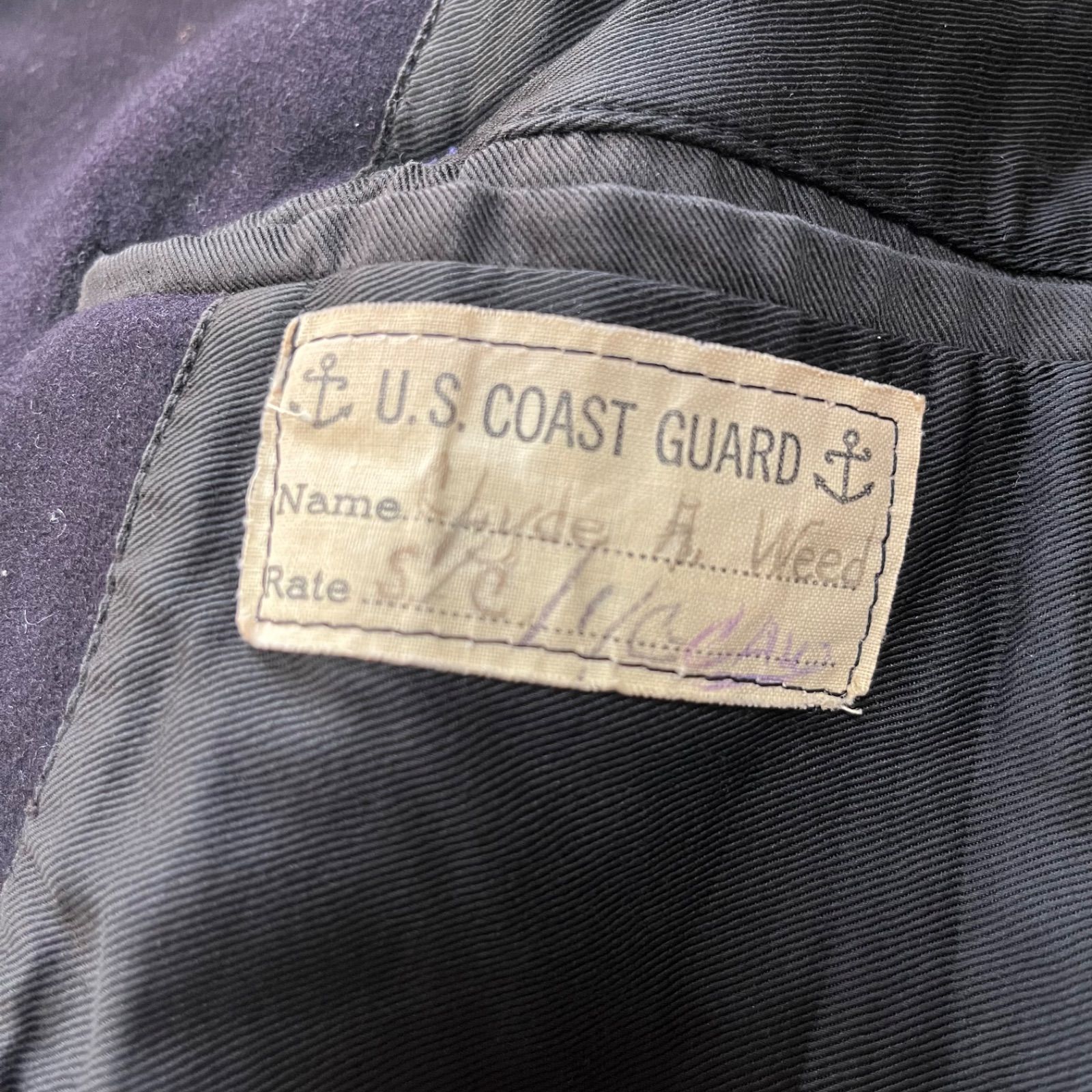 ビンテージ 40s US COAST GUARD コート vintage 本物 U.S.COAST GUARD ユーエスコーストカード 40s ビンテージ チン