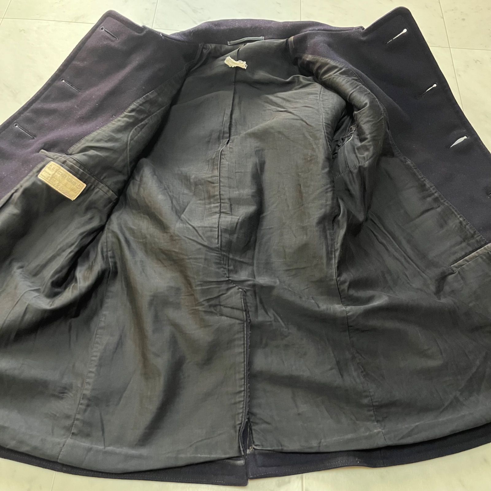 ビンテージ 40s US COAST GUARD コート vintage 本物 U.S.COAST GUARD ユーエスコーストカード 40s ビンテージ チン