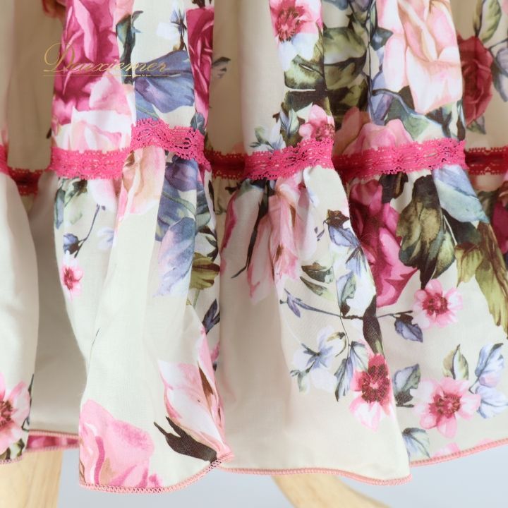 フラメンコ 衣装 ファルダ スカート レース ボランテ フリル 花柄