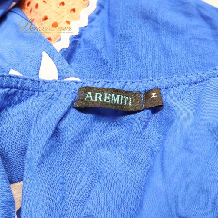 AREMITI フラダンス ワンピース ドレス アレミティブルー オフショル フラダンス 衣装 ワンピース ドレス アレミティ ブルー系 AREMITI 肩