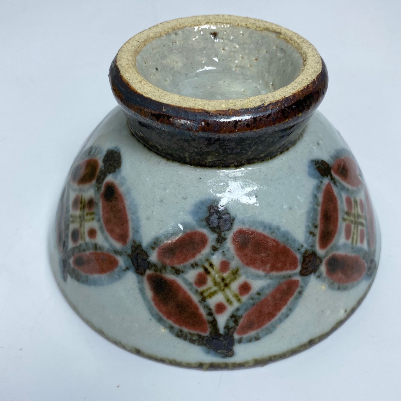 七宝紋茶碗 木箱入り 手仕事陶芸 茶道具 湯呑み 美品 和食器 伝統工芸 