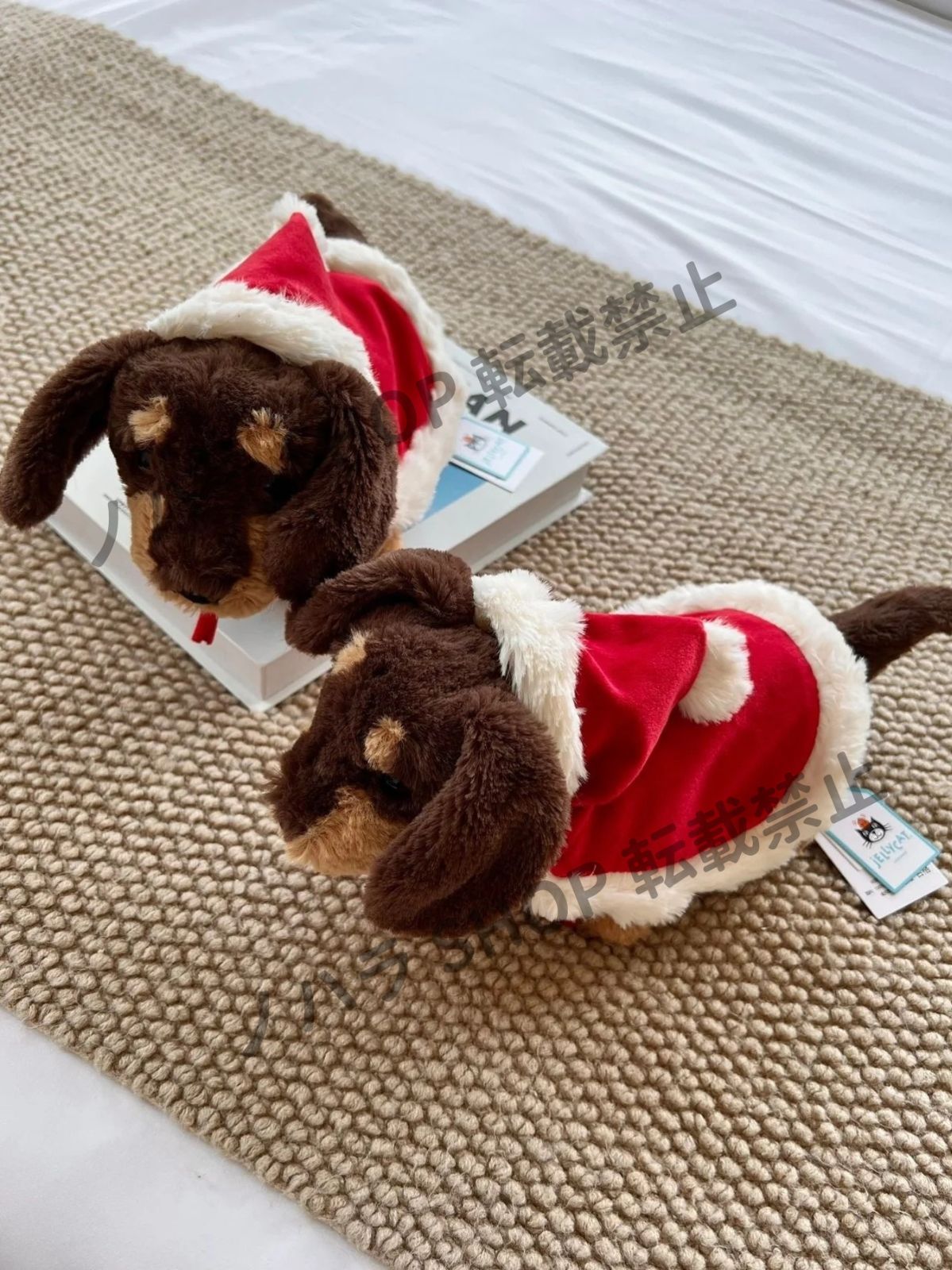 新品　ジェリーキャット　クリスマス　ダックスフンド　犬　ドッグ　ぬいぐるみ Jellycatジェリーキャット クリスマス ダックスフンド人形 取り外し
