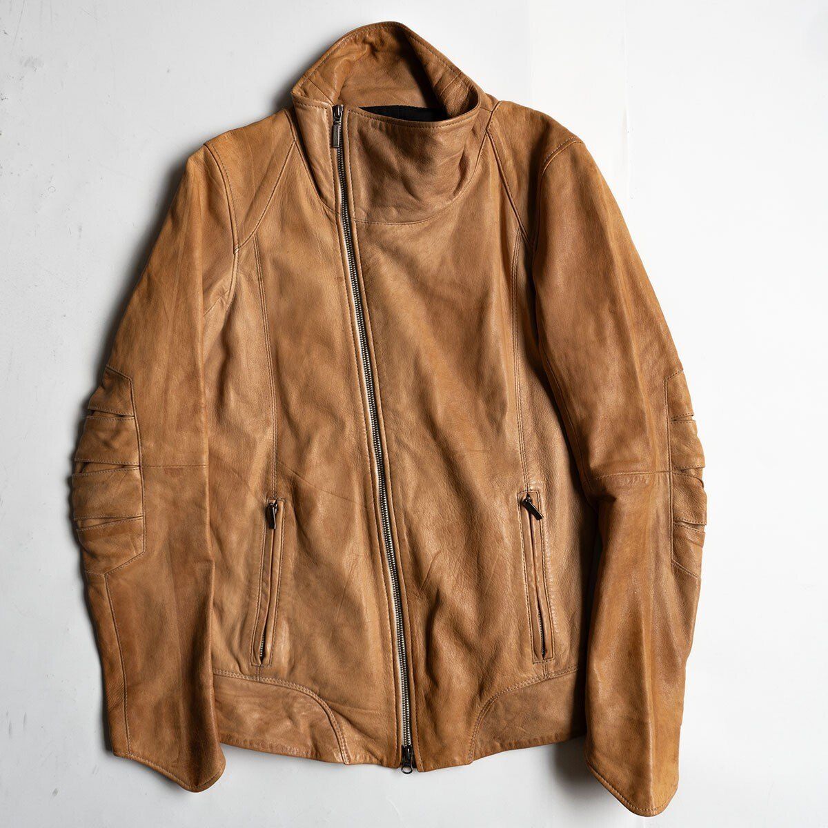 希少】YASUYUKI ISHII【シープスキン ライダースジャケット】46 レザー