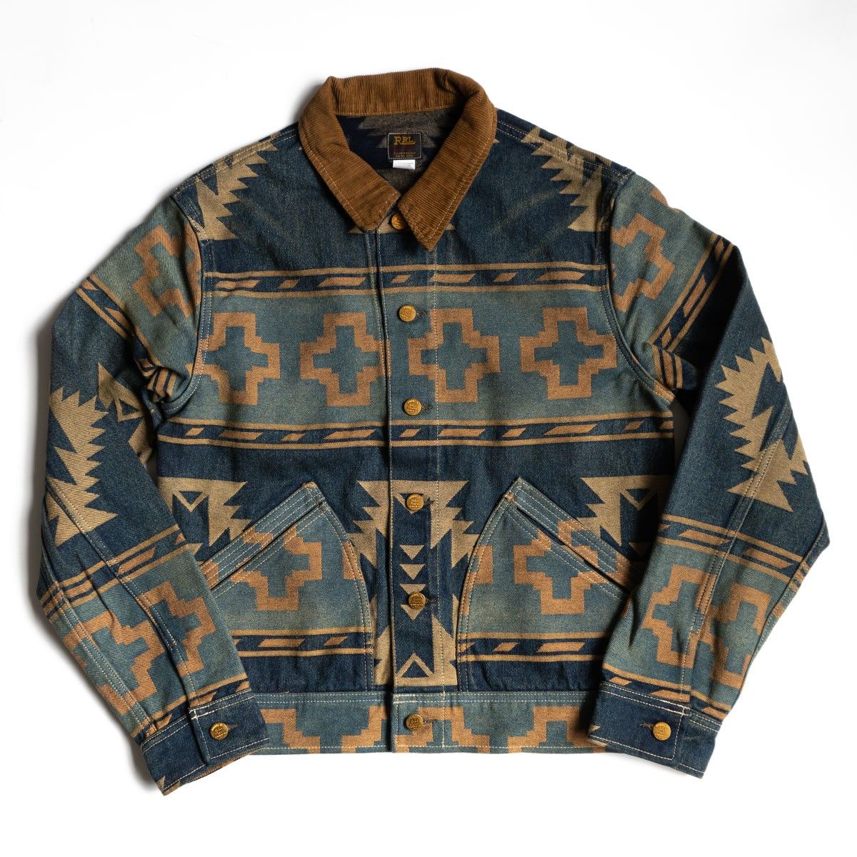 RRL Valero Jacquard Trucker ジャケット　ジャガード 極美品】RRL【 Valero Jacquard Trucker】M ネイティブ ジャガード