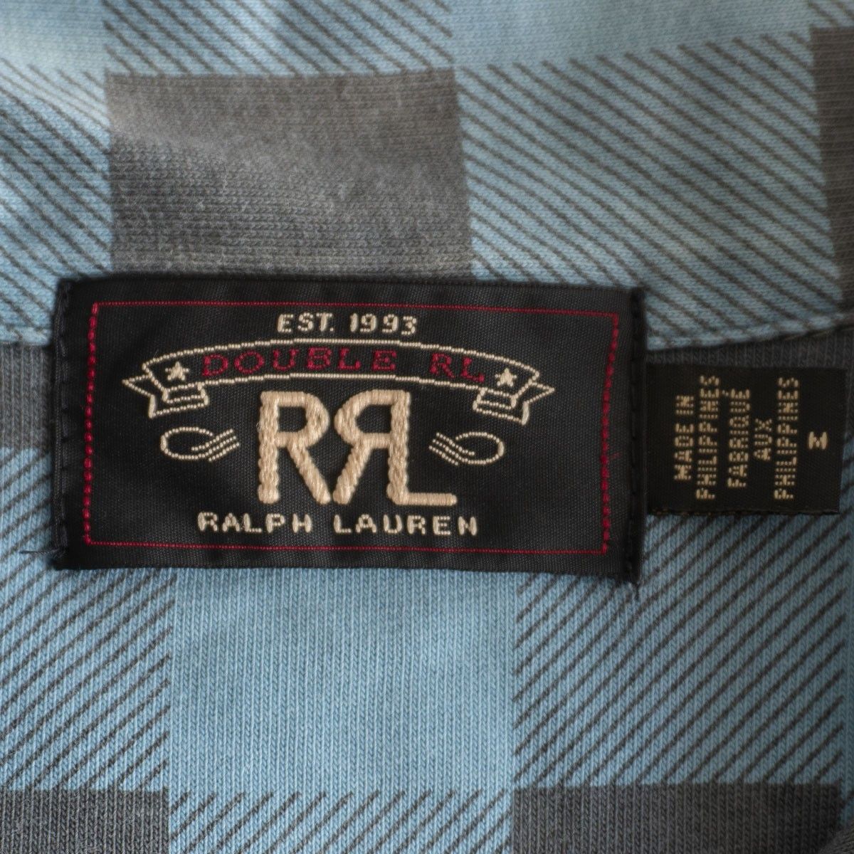 美品】RRL【オープンカラー チェックシャツ】M ダブルアールエル