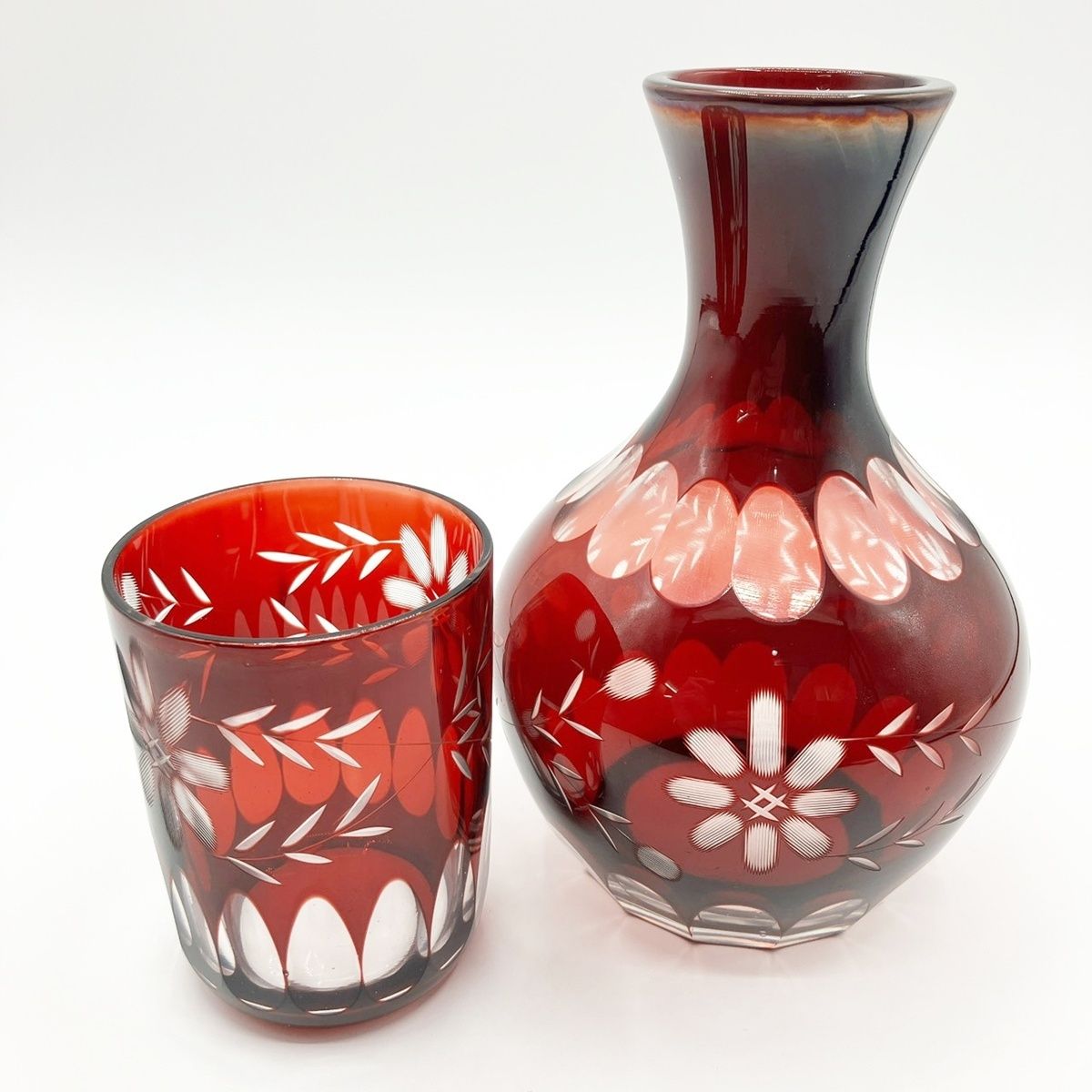 ◆古い切子硝子デキャンタ瓶 カットガラス 水差し大正〜昭和時代◆ ◇古い切子硝子デキャンタ瓶 カットガラス 水差し大正〜昭和時代◇ ◇古い