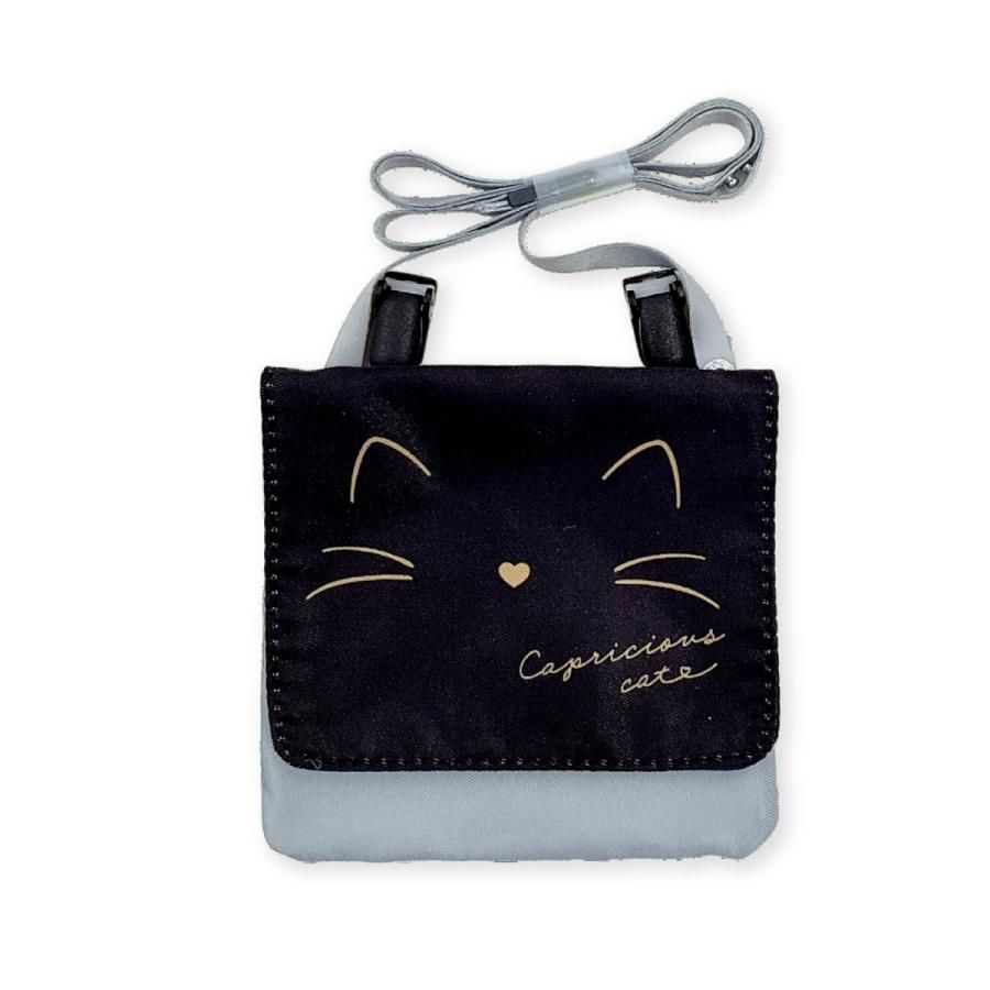 新品】移動ポケット ねこ ブラック かわいい マスク入れ ポケット