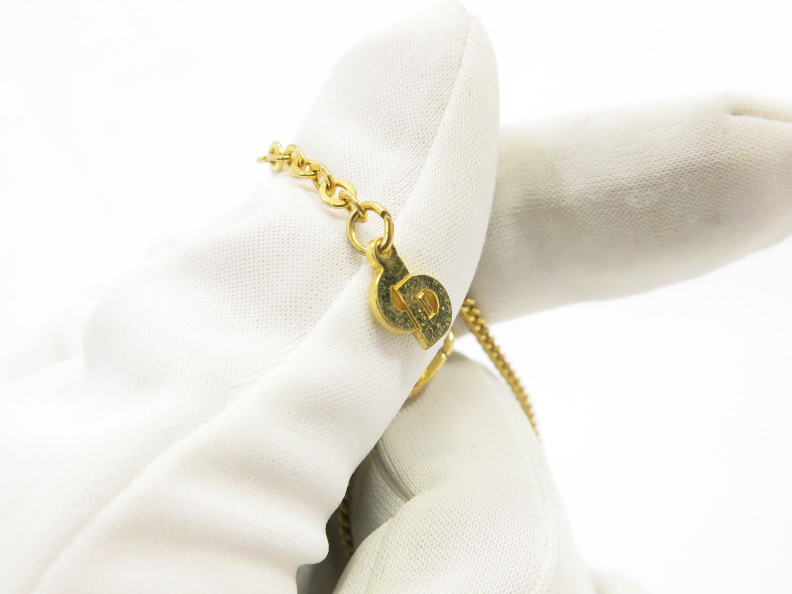 クリスチャンディオール ネックレス ロゴ＆ラインストーン Christian  